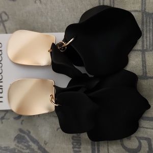 Rose petal boho dangle earrings.